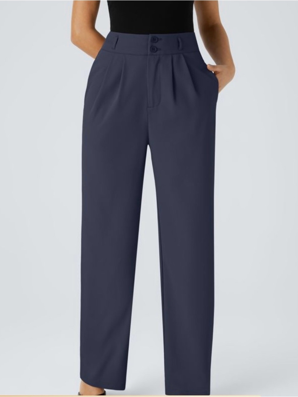Halara Flex™ High Waisted Leg Work Pants - Black Iris Petite szM